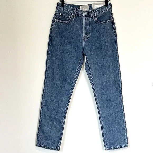 NWT Everlane The 90's Cheeky Straight Jean in Medium Blue - Size 26 - Picture 2 of 11